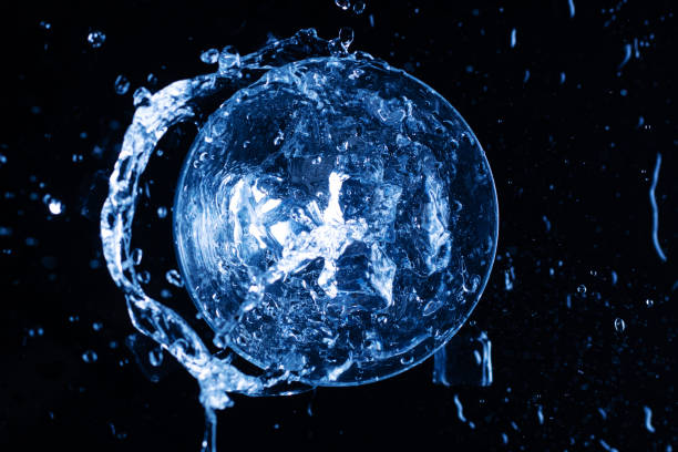 istock Splash in a glass with a cocktail and ice. View from above 1160837035
