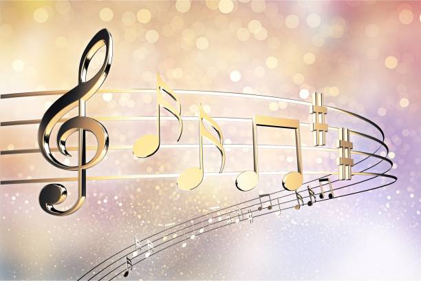 Music. Golden Notes on note background chord photos stock pictures, royalty-free photos & images