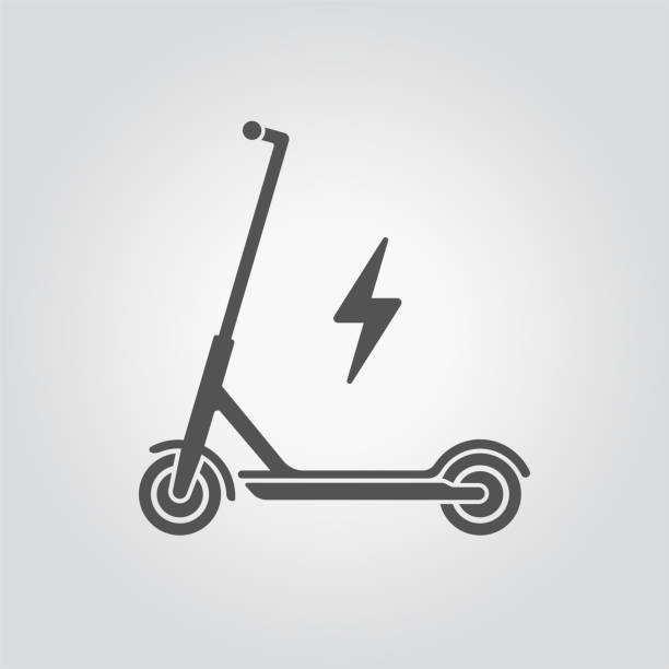 ilustrações de stock, clip art, desenhos animados e ícones de electric scooter icon. - human powered vehicle flash