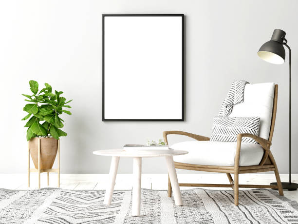 istock Mock up poster on wall background, Scandinavian design 1160845905