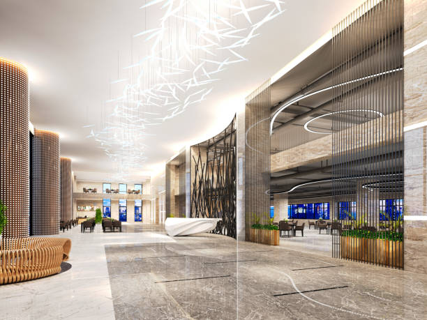 istock 3D Render of Luxury Hotel Lobby and Reception 1160847960