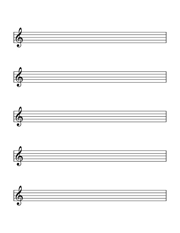 Empty Note Chart Empty Sheet Of Notes Template For Beginners Stock Illustration ...