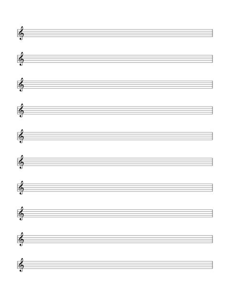 Empty sheet of notes template Empty sheet of notes template. Five-line staff with treble clef. Western musical notation. Illustration on white background. Vector. music sheet music treble clef musical staff stock illustrations