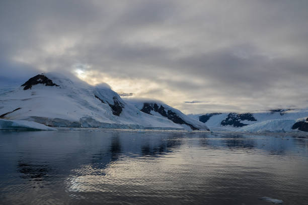 istock Sunset over mountains in Antarctica 1160865605