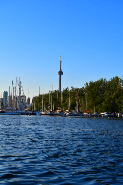 istock Skyline of Toronto, Canada at twilight as seen from the harbor 1160865680