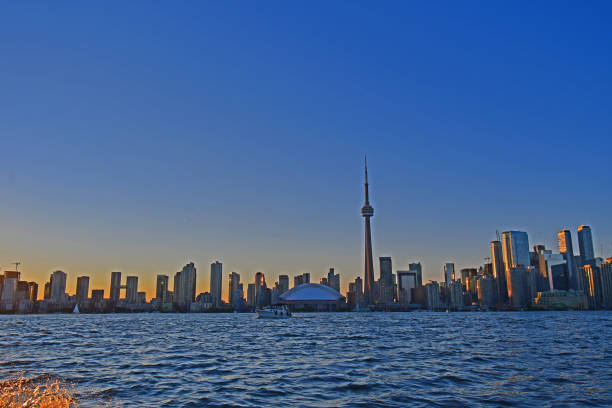 istock Skyline of Toronto, Canada at twilight as seen from the harbor 1160865797