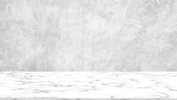 istock close up shot of mockup plain sepia tone marble effect cement wall texture background with vintage brown wood panel table top shelf  perspective for show, ads , promote product on display concept. 1160865850
