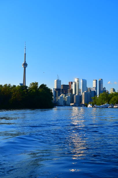 istock Skyline of Toronto, Canada at twilight as seen from the harbor 1160865989