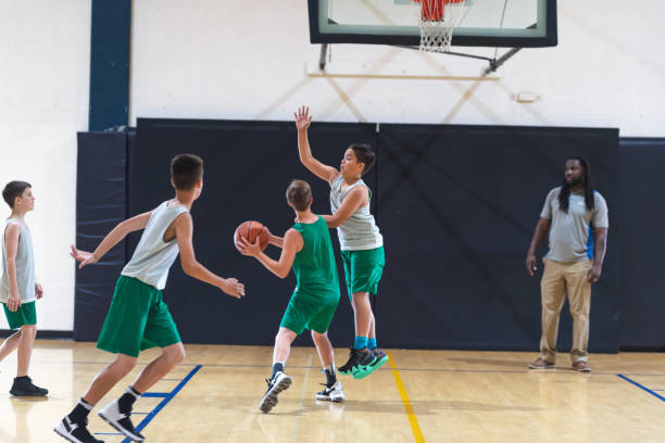 istock Elementary boys basketball scrimmage 1160867145