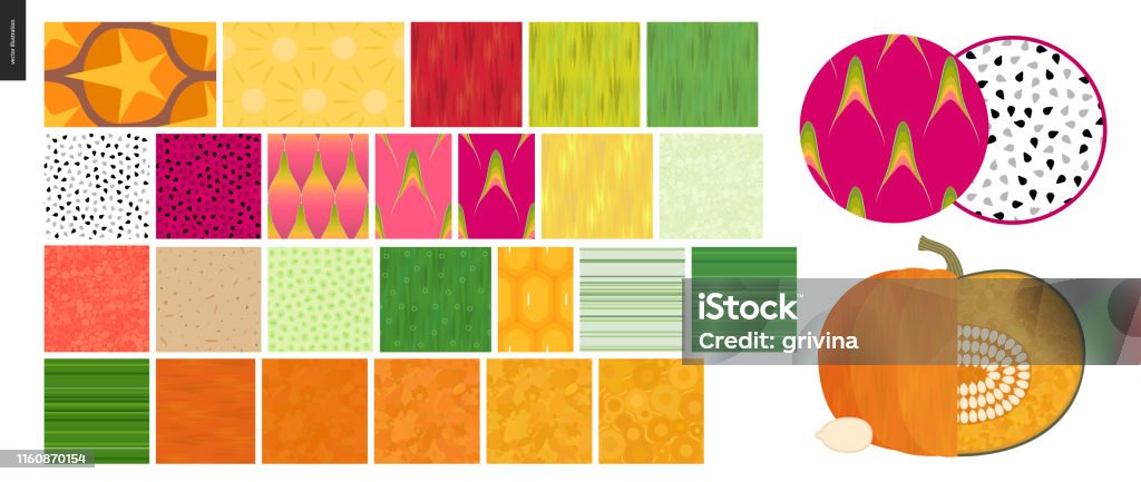Object Patterns Food Food Patterns Stock Illustration - Download Image Now - Textured, Corn ...