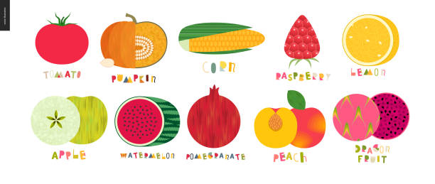 illustrations, cliparts, dessins animés et icônes de modèles alimentaires, légumes et fruits - lemon textured peel portion