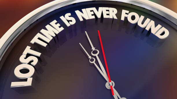 istock Lost Time is Never Found Saying Quote Clock 3d Illustration 1160875718