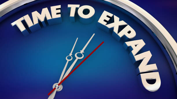 istock Time to Expand Grow Expansion Clock Words 3d Illustration 1160876580