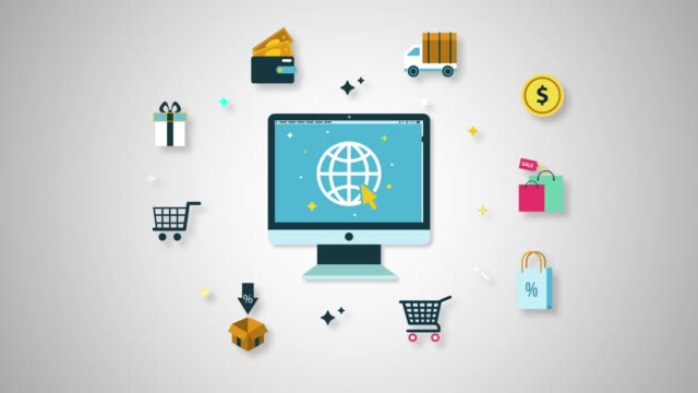 Computer Shopping Line Icon Animation
