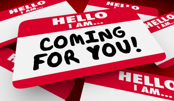 istock Coming For You Look Out Hello I Am Name Tag 3d Illustration 1160877769