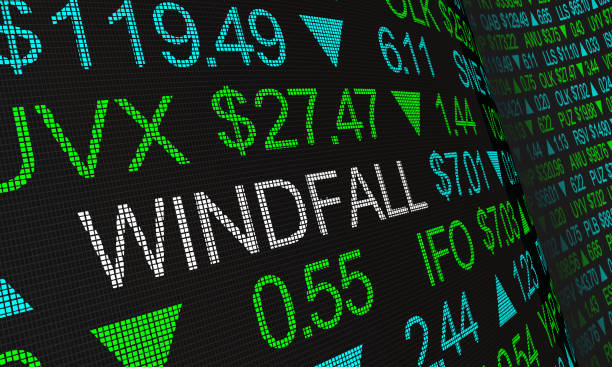 istock Windfall Big Profits Earnings Stock Market Ticker Words 3d Illustration 1160880395
