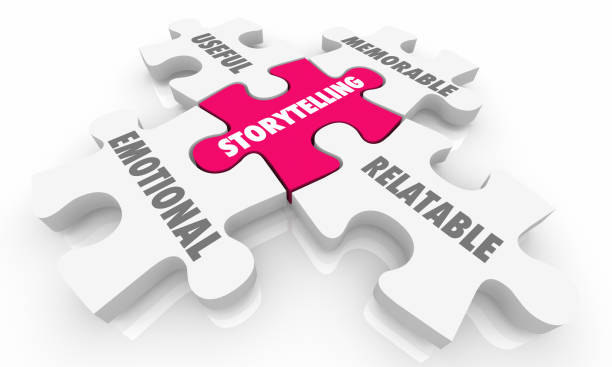 istock Storytelling Emotional Memorable Narrative Puzzle Pieces Words 3d Illustration 1160883660