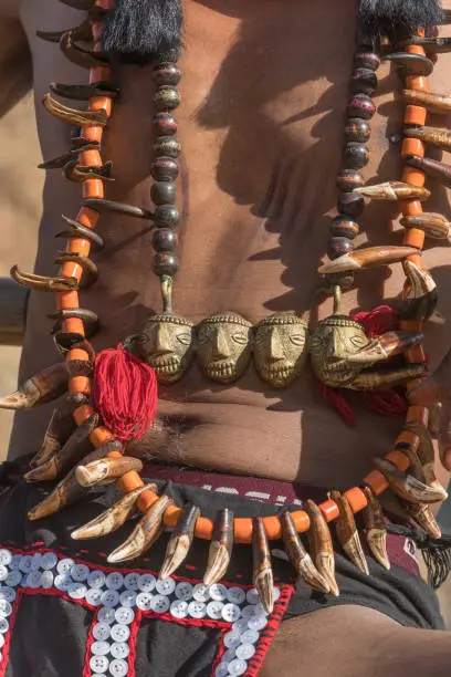 Photo of Hornbill Festival.Nagaland,India:1st December 2013 :Jewelleries and accecceries ware by the Naga Warriors at Hornbill Festival.