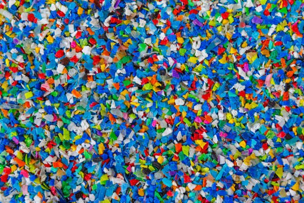 istock Crushed plastic granules for recycling.  Plastic crusher. Recycled plastic with mixed colors. The concept of recycled plastic used 1160886463