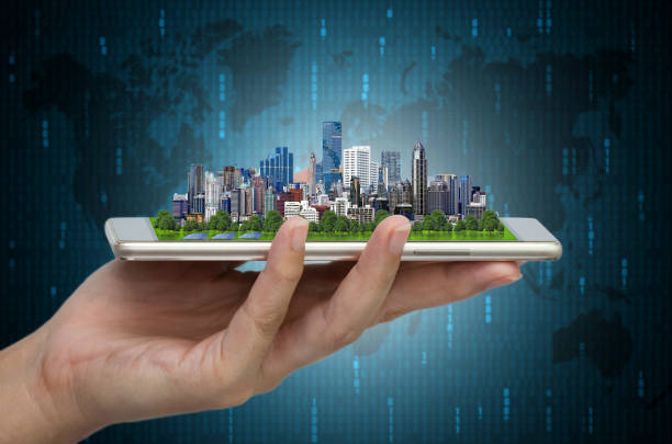 istock City model on smartphone. 1160888473