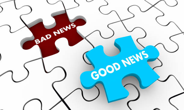 istock Good Vs Bad News Words Puzzle Piece Hole 3d Illustration 1160889291