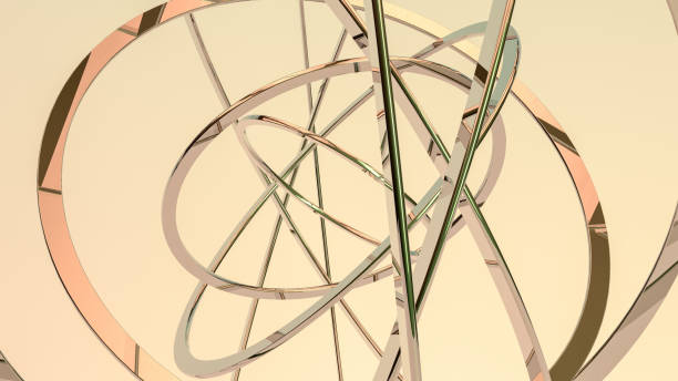 istock Abstract futuristic background with metal rings 1160897333
