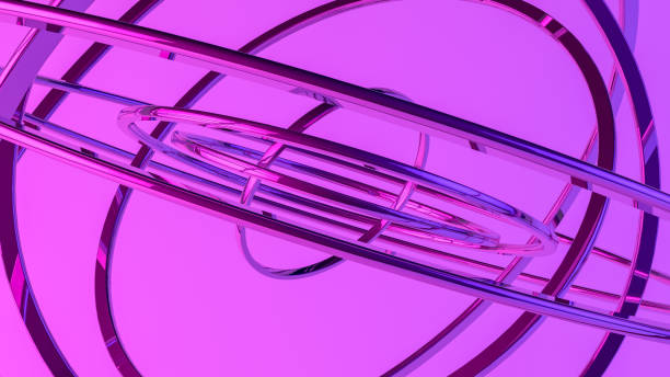 istock Abstract futuristic background with metal rings 1160897436
