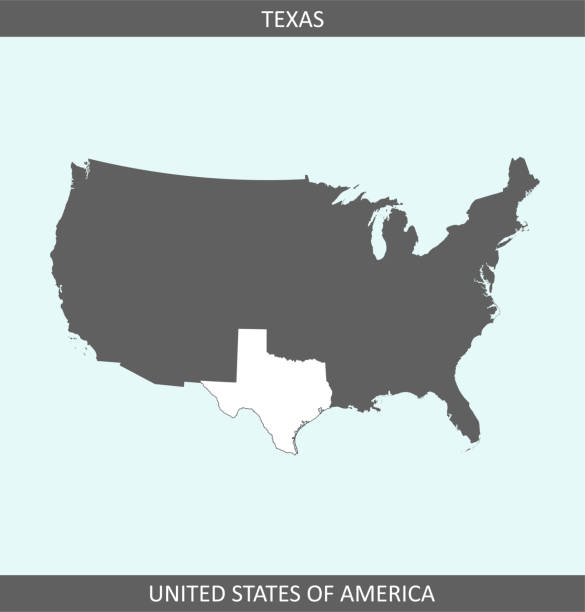 Texas map USA The map is accurately prepared by a map expert. abilene texas stock illustrations