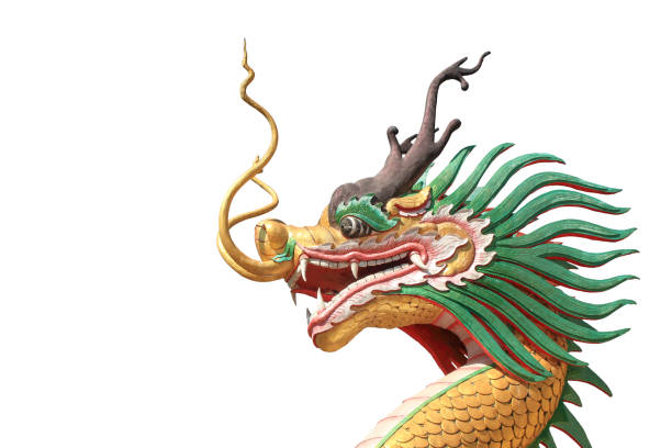 istock Chinese style dragon statue/Dragon head. 1160898314