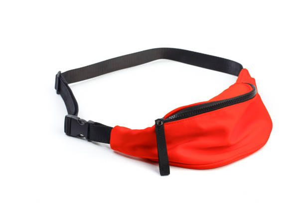 istock red waist pouch isolated on white background. - Image 1160900520