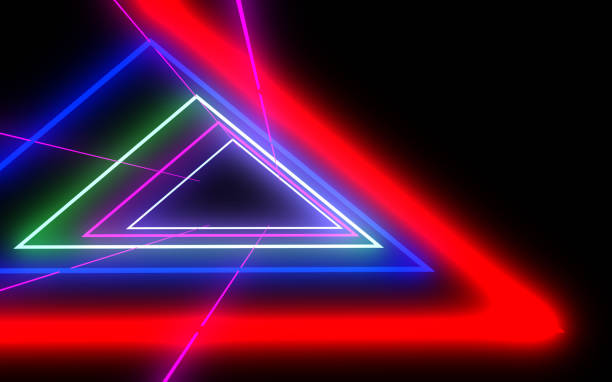 istock 3D  abstract tunnel with neon lights. 1160900693