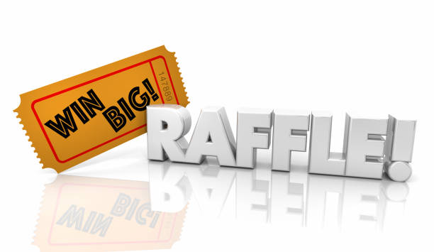 raffle ticket gewinnen big money jackpot word 3d illustration - win win stock-fotos und bilder