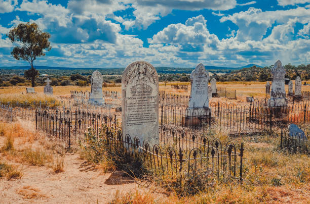 istock Old and weathered Ravenswood cemetery 1160901962