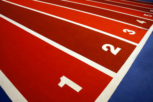 Running track texture with lane numbers