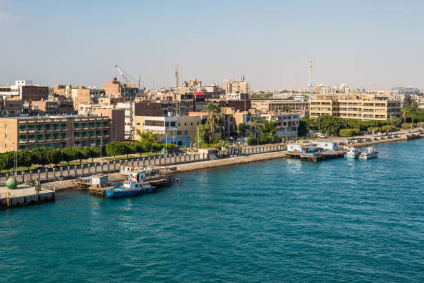 architettura del porto tawfiq (tawfik) a suez, egitto - gulf of suez foto e immagini stock