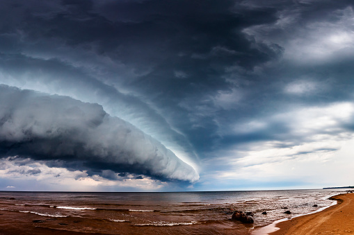 Dramatic Storm Clouds over sea