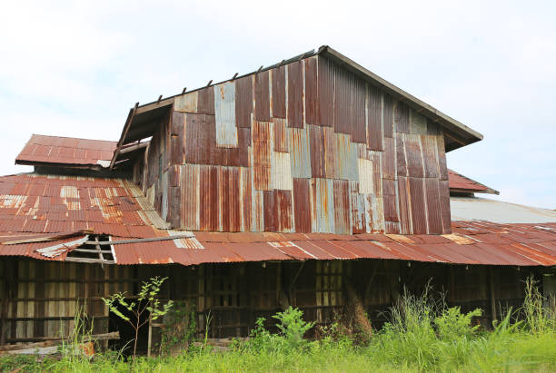 istock zinc wall rusty corrugated metal thailand ancient home decay nature 1160912993