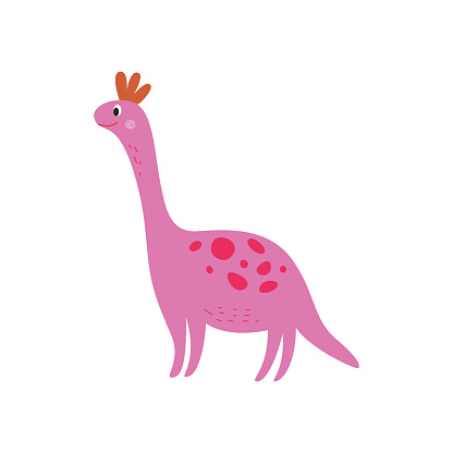 Ilustración de Dinosaurio Sonriente Rosa Gran Dinosaurio De Dibujos Animados  Con Cuello Largo Sonriendo y más Vectores Libres de Derechos de Adulto -  iStock