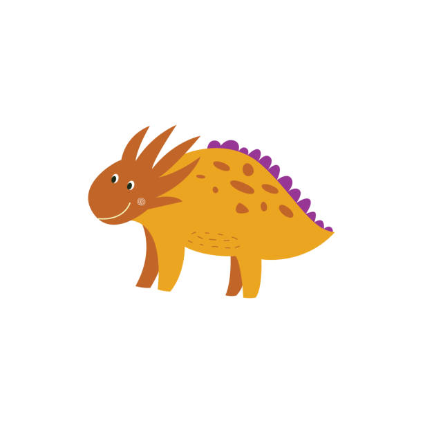 Ilustración de Lindo Dinosaurio De Dibujos Animados Sonriendo Dinosaurio  Amarillo Con Cara Amigable Y Escamas y más Vectores Libres de Derechos de  Aleta de cola - Parte del cuerpo animal - iStock