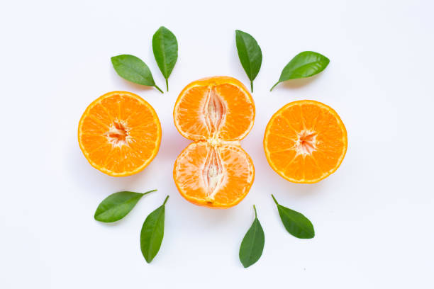 istock Fresh orange citrus fruit isolated on white background. 1160915510