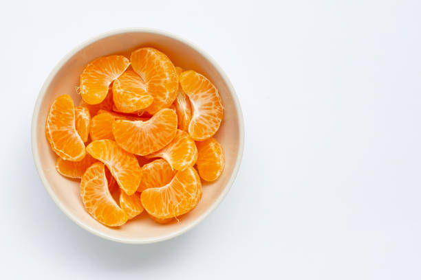 istock Mandarin segments, Fresh  orange isolated on white background. 1160915523