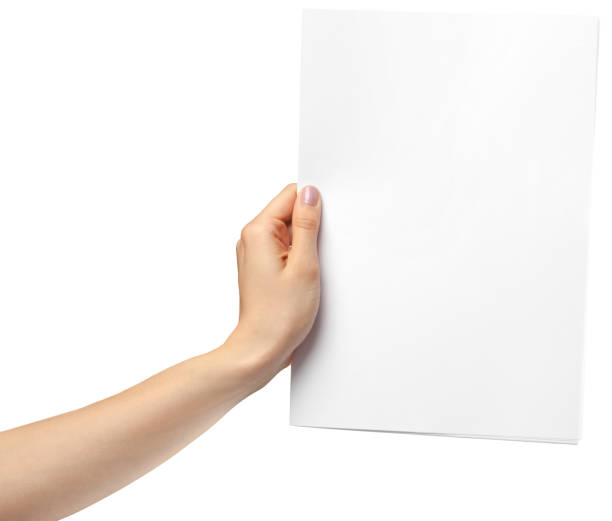 istock hands holding blank paper isolated on white 1160921650