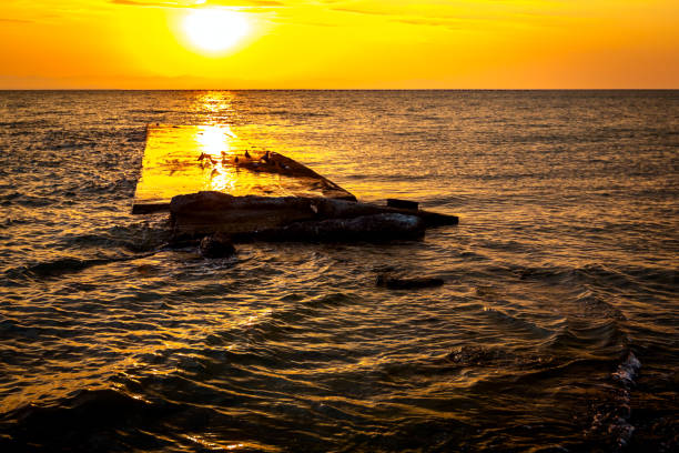 istock Early dawn, sunrise, morning over Mediterranean sea 1160924802