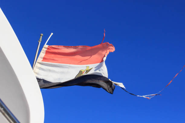 istock Flag of Egypt waving in the wind 1160927876