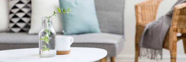 coffee table in scandinavian style - side table imagens e fotografias de stock