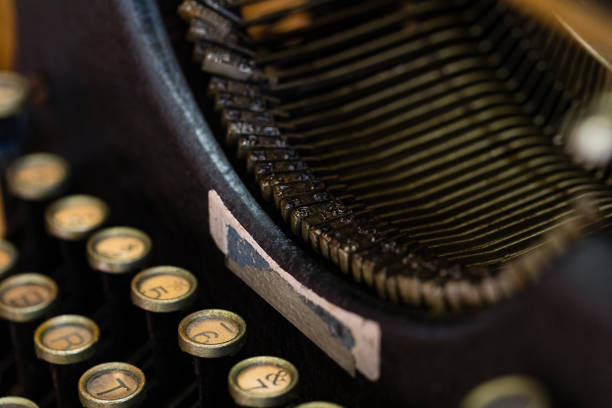 istock A Close-up image of a vintage typewriter Keyboard and Striker bar assembly. 1160936070