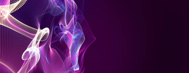 istock Aurora dream light, colorful greeting magic space of beautiful abstract fabric wave look. Wonderful amazing celebration moment screen show presentation 3D rendering 1160936159