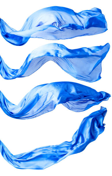 istock Smooth elegant blue transparent cloth isolated on white background. 1160936488