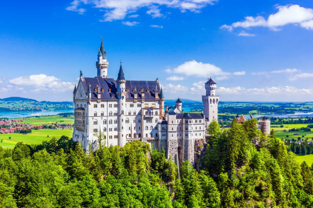 Neuschwanstein Castle Neuschwanstein Castle - June 17, 2019: Castle near Fussen, Germany. forggensee lake photos stock pictures, royalty-free photos & images