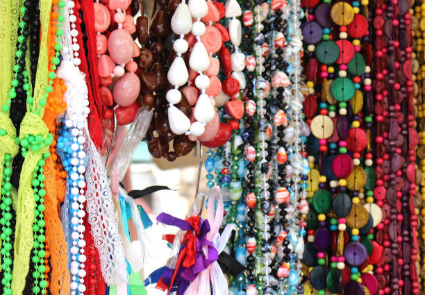 istock Colorful necklaces with decorative beads 1160945082